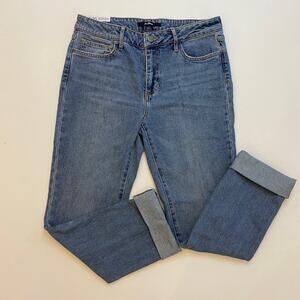 Sam Edelman Womens The Kitten Straight Mid Rise Crop Blue Denim Jeans 10/30 NWT